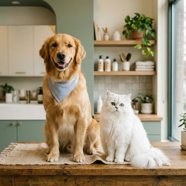 Pet feliz após banho e tosa na Late e Mia